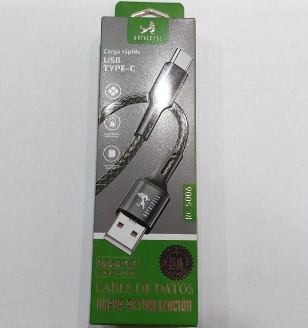 Cable Royalcell USB Tipo-C 5A  1000MM