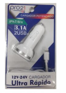 Cargador 12V  PRO21 IPhone 3.1A